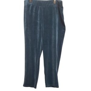 Song n‎ Spirit Teal Velvet Lounge Pants Women's XL Elastic Waist Velour Cozy